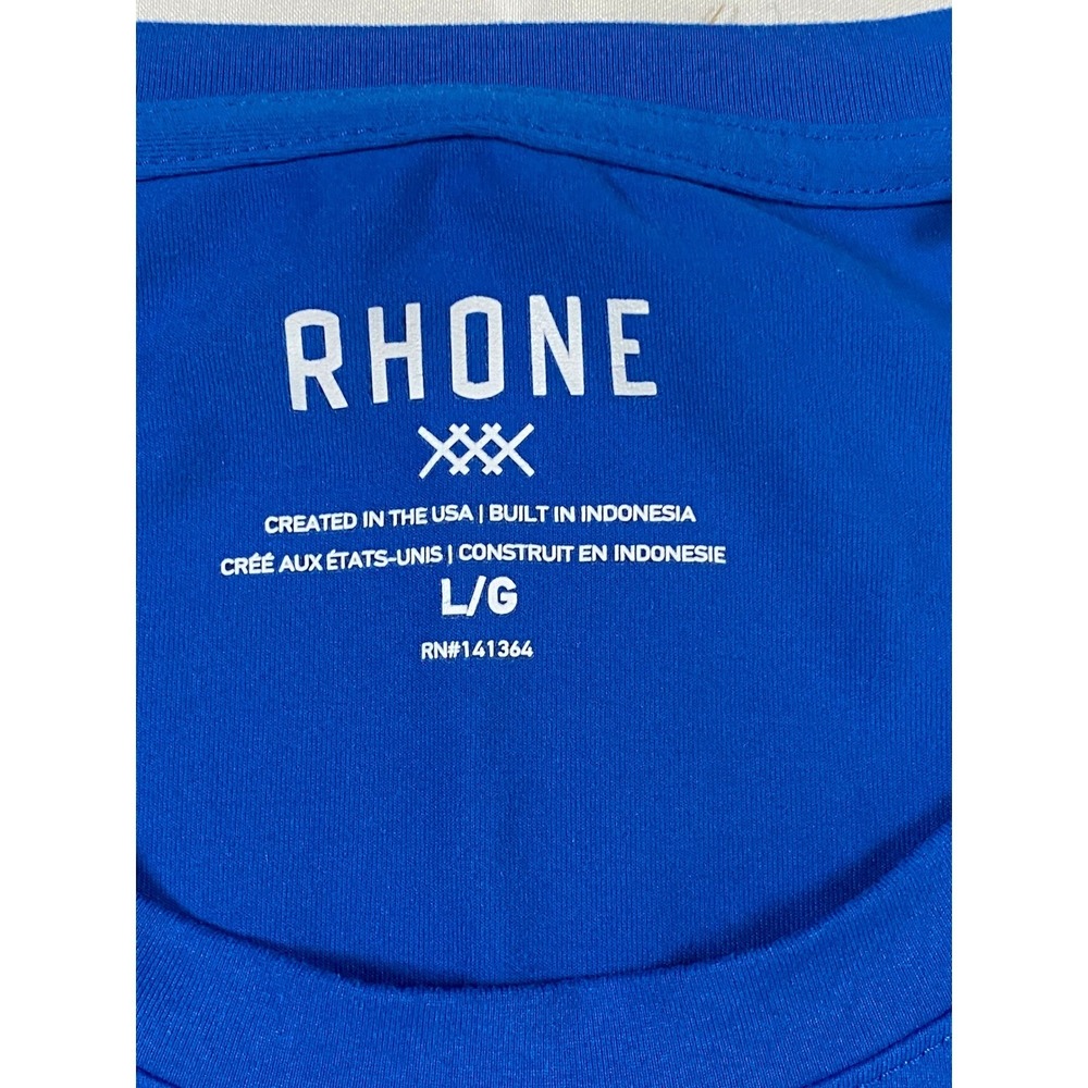 RHONE Mens Athletic Performance T Shirt Blue L G Short Sleeve Crew Neck - Picture 2 of 10